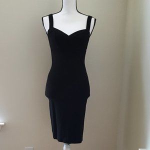Ali & Jay Womens Black Seamed Ponte Sheath Bodycon Dress Backless Crossback SZ S
